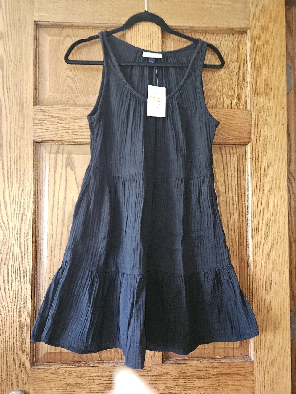 Universal Thread Black Sleeveless Tiered Dress